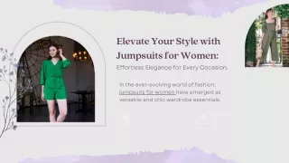 Elevate Your Style with Jumpsuits for Women Effortless Elegance for Every Occasion.