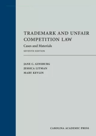 PDF/READ/DOWNLOAD Trademark and Unfair Competition Law: Cases and Materials