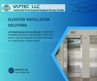 Elevator Installation Solutions - Vaptec LLC