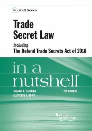 get [PDF] Download Trade Secret Law including the Defend Trade Secrets Act