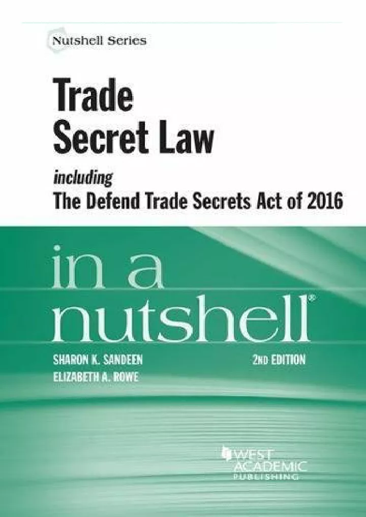 trade secret law including the defend trade