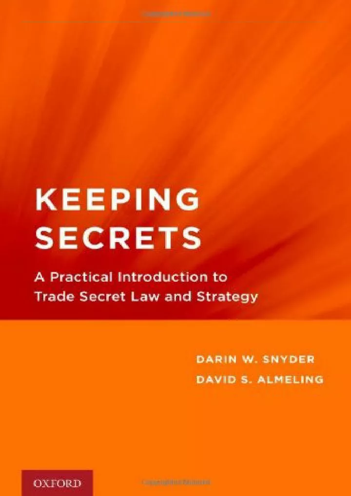 keeping secrets a practical introduction to trade