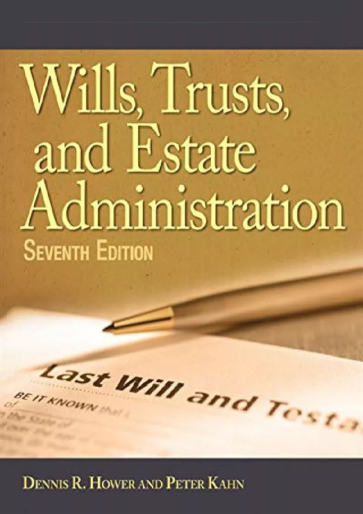 wills trusts and estates administration download