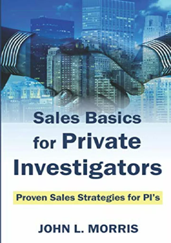 sales basics for private investigators proven