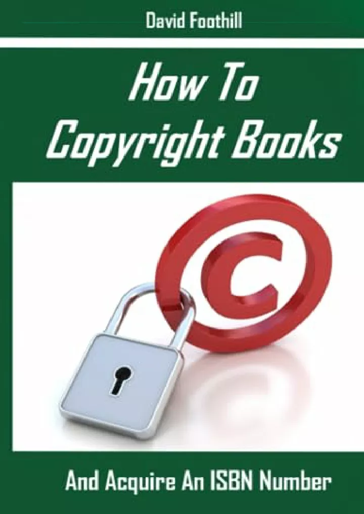 how to copyright books and acquire an isbn number