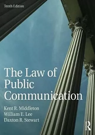 get [PDF] Download The Law of Public Communication download
