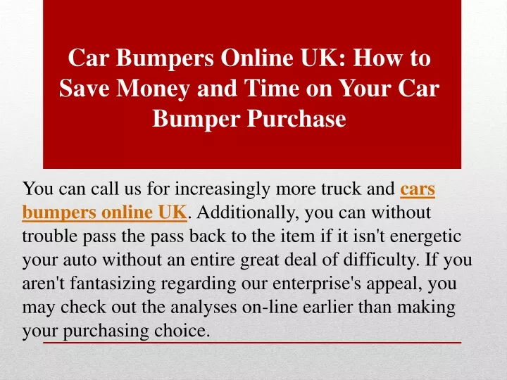 car bumpers online uk how to save money and time on your car bumper purchase