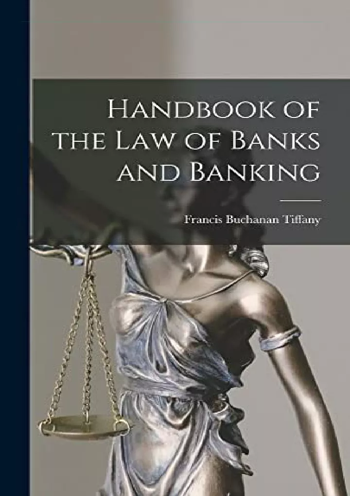 handbook of the law of banks and banking download