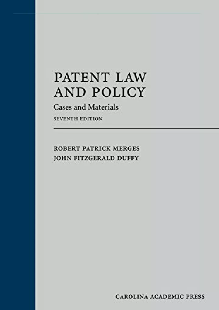 patent law and policy cases and materials