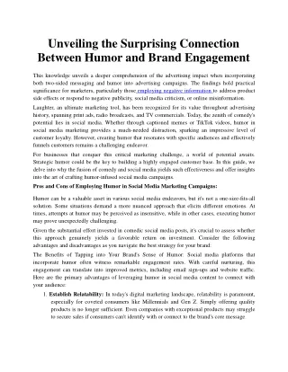 unveiling the surprising connection between humor
