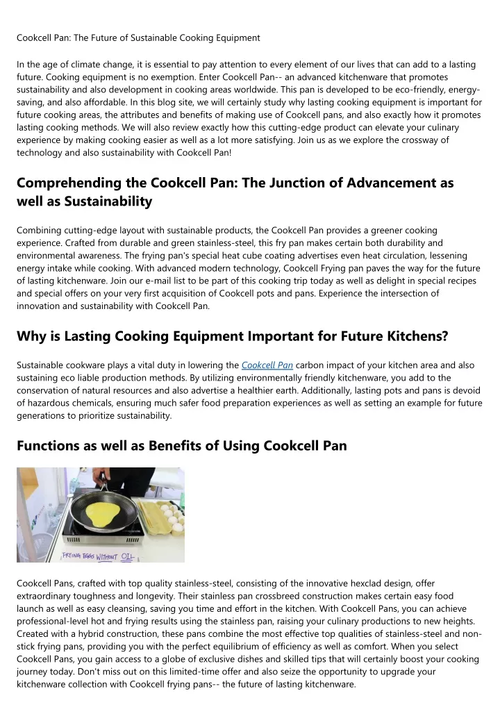 cookcell pan the future of sustainable cooking