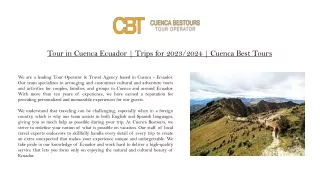 Day Trips From Cuenca Ecuador | Cuencabestours.com