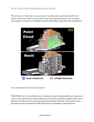 point cloud to bim modeling services rvtcad