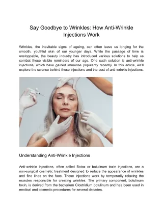 Say Goodbye to Wrinkles_ How Anti-Wrinkle Injections Work