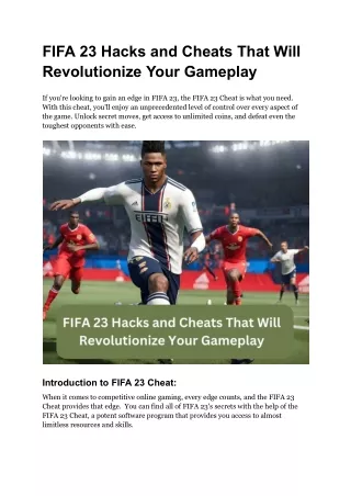 FIFA 23 Hacks and Cheats That Will Revolutionize Your Gameplay
