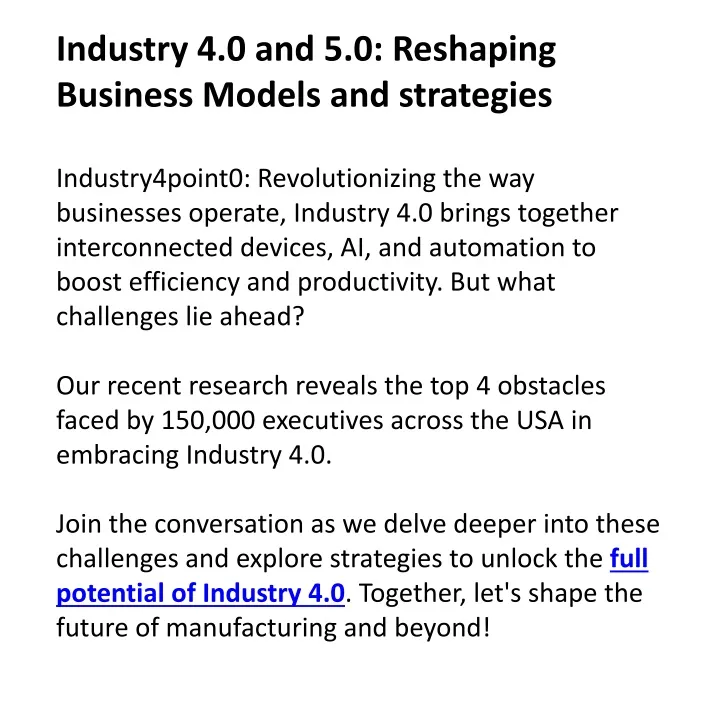 industry 4 0 and 5 0 reshaping business models