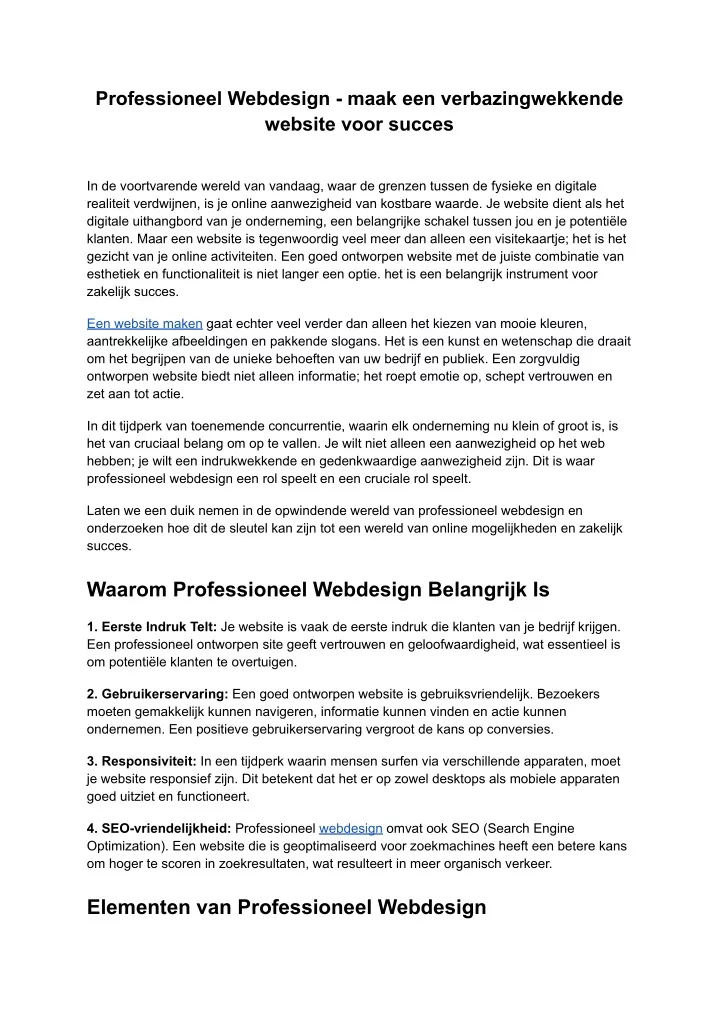 professioneel webdesign maak