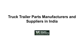 Truck Trailer Parts Manufacturers and Suppliers in India