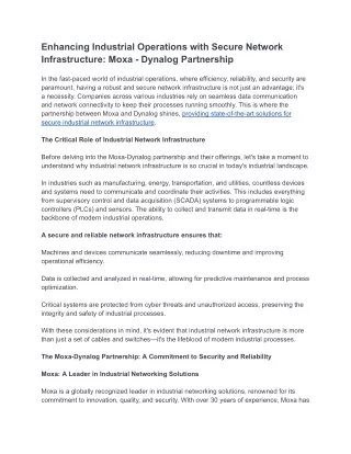 enhancing industrial operations with secure
