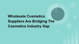Wholesale Cosmetics Suppliers Are Bridging The Cosmetics Industry Gap