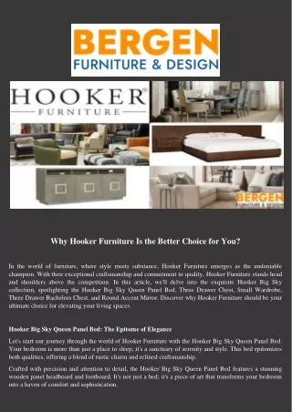 Why Hooker Furniture Is the Better Choice for You at Bergen Furniture & Design