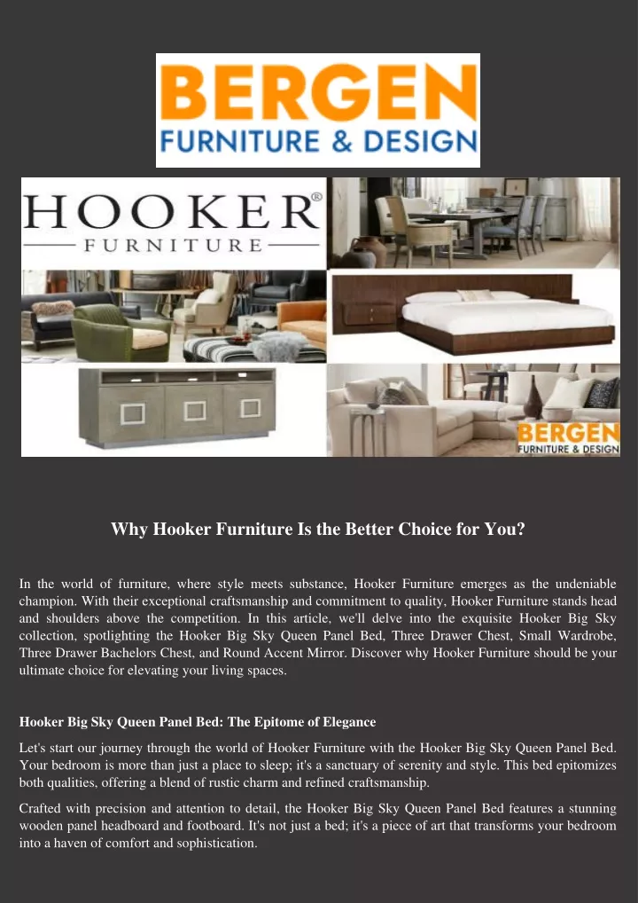 why hooker furniture is the better choice for you