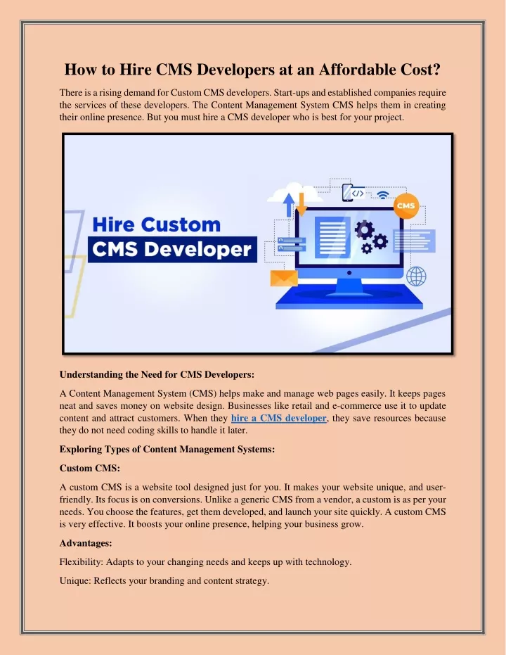 how to hire cms developers at an affordable cost