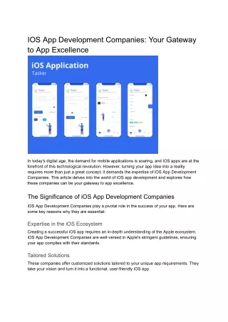 IOS App Development Companies_ Your Gateway to App Excellence
