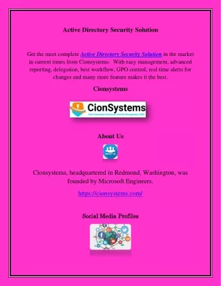 active directory security solution