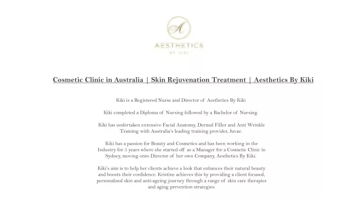 cosmetic clinic in australia skin rejuvenation