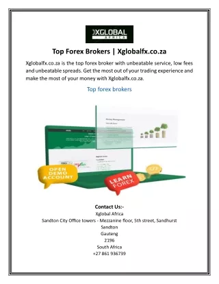 Top Forex Brokers | Xglobalfx.co.za
