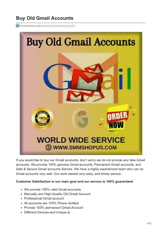 Buy Old Gmail Accounts