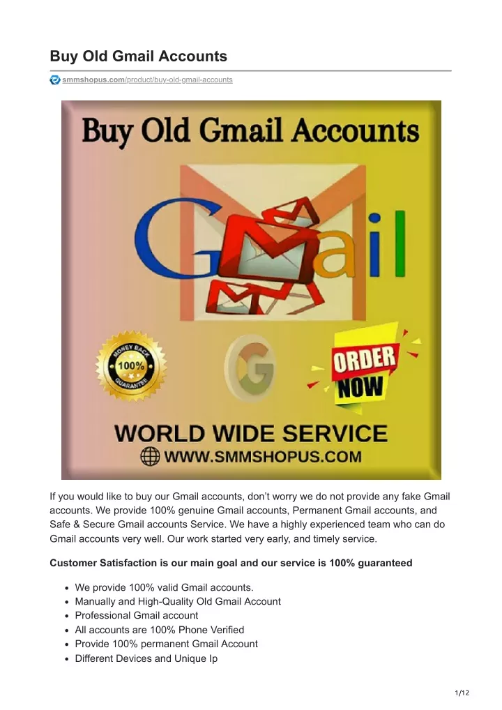 buy old gmail accounts