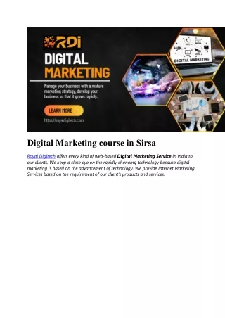 Digital Marketing course in Sirsa