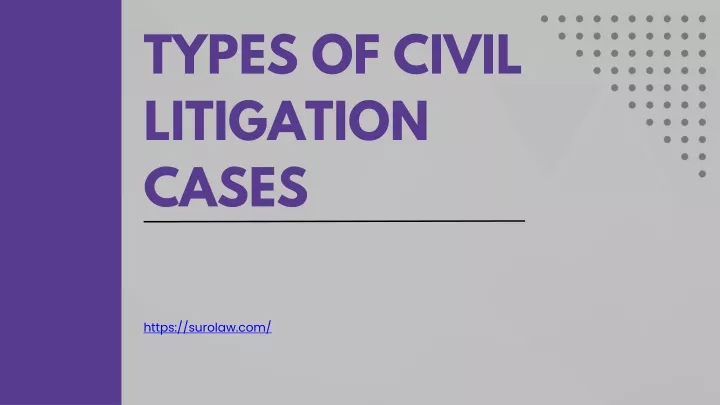 types of civil litigation cases