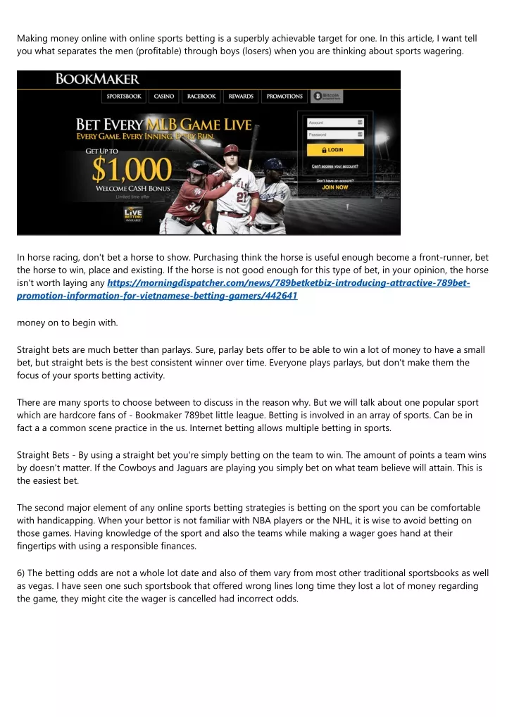 making money online with online sports betting