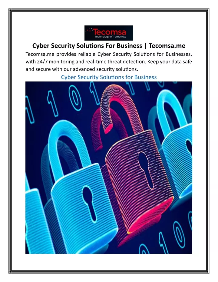 cyber security solutions for business tecomsa