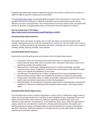 the global articulated robot market is expected