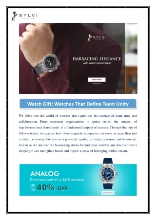 Watch Gift Watches That Define Team Unity