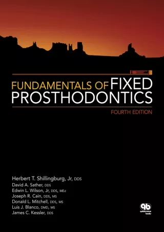 [PDF READ ONLINE] Fundamentals of Fixed Prosthodontics: Fourth Edition