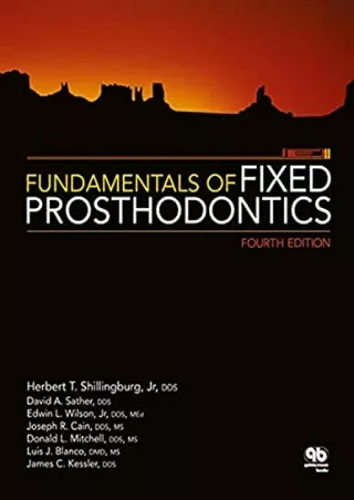 [PDF] DOWNLOAD Fundamentals of Fixed Prosthodontics