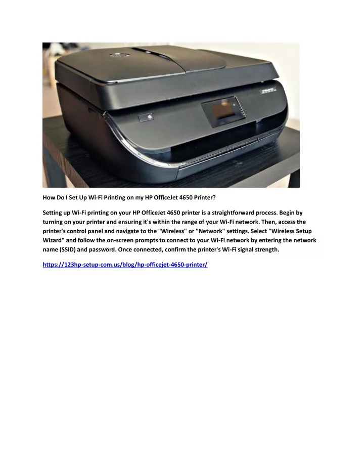 how do i set up wi fi printing on my hp officejet