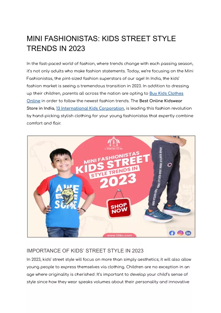 mini fashionistas kids street style trends in 2023