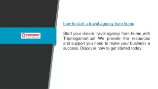How To Start A Travel Agency From Home Tripmegamart.us1