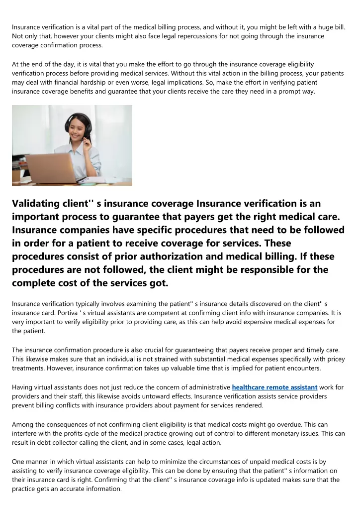 insurance verification is a vital part