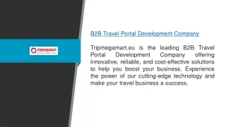 B2b Travel Portal Development Company Tripmegamart.eu