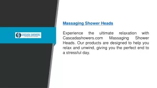 Massaging Shower Heads | Cascadashowers.com