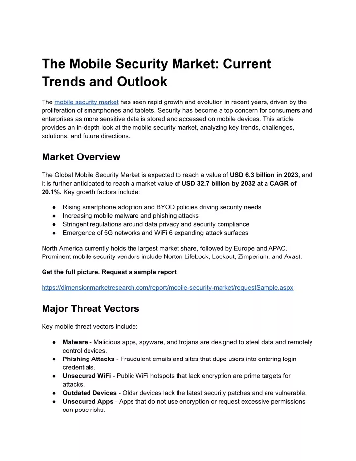 the mobile security market current trends