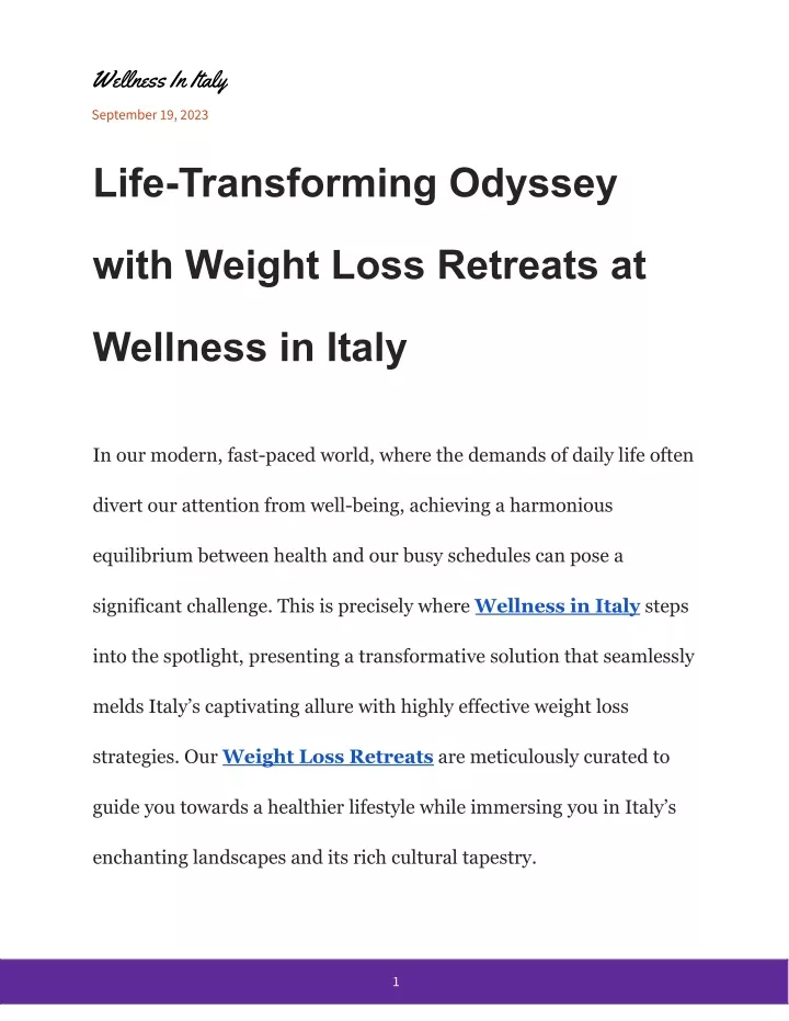 wellness in italy