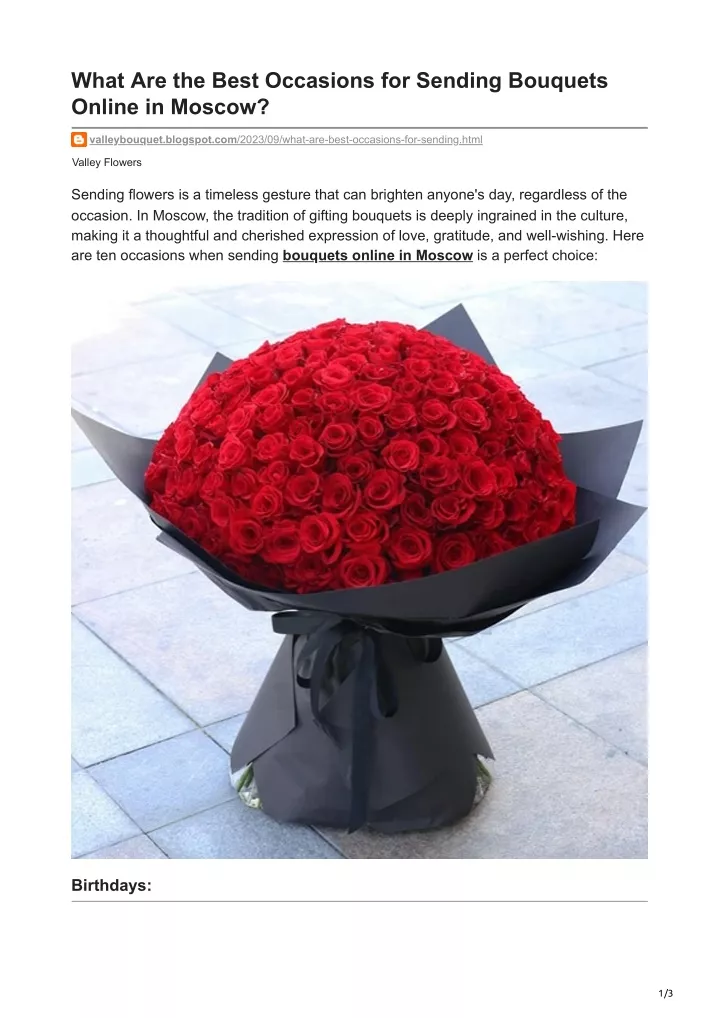 what are the best occasions for sending bouquets